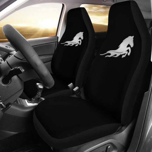 Black Mustang Horse Silhouette Car Seat Covers Custom