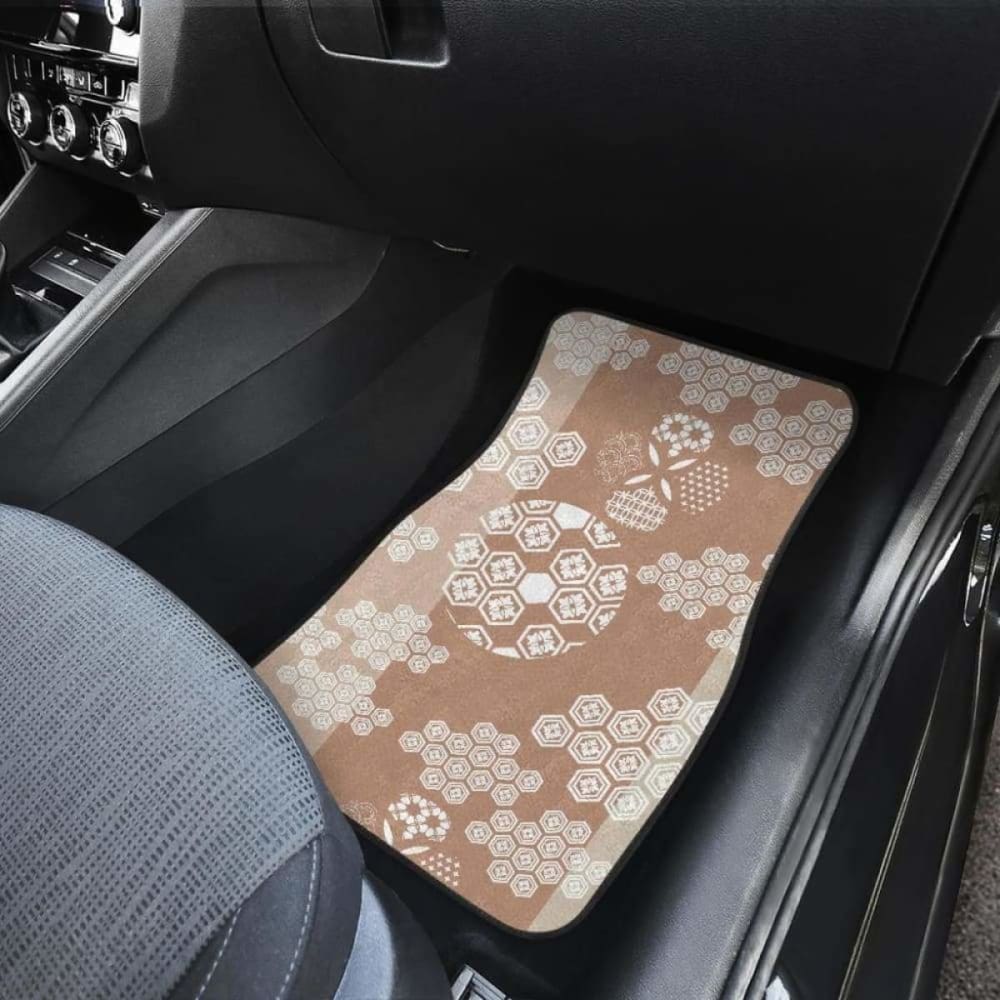 Beautiful Hexagon Japanese  Pattern Front And Back Car Mats