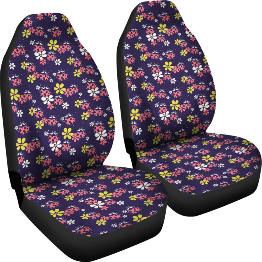 Beautiful Ladybug Funny Flower Print Car Seat Covers