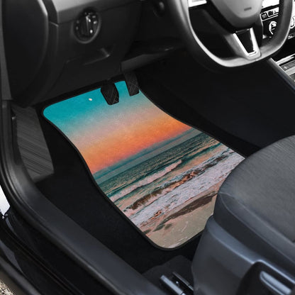 Beautiful Beach Car Floor Mats In Sunset Moments