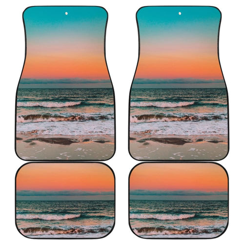 Beautiful Beach Car Floor Mats In Sunset Moments