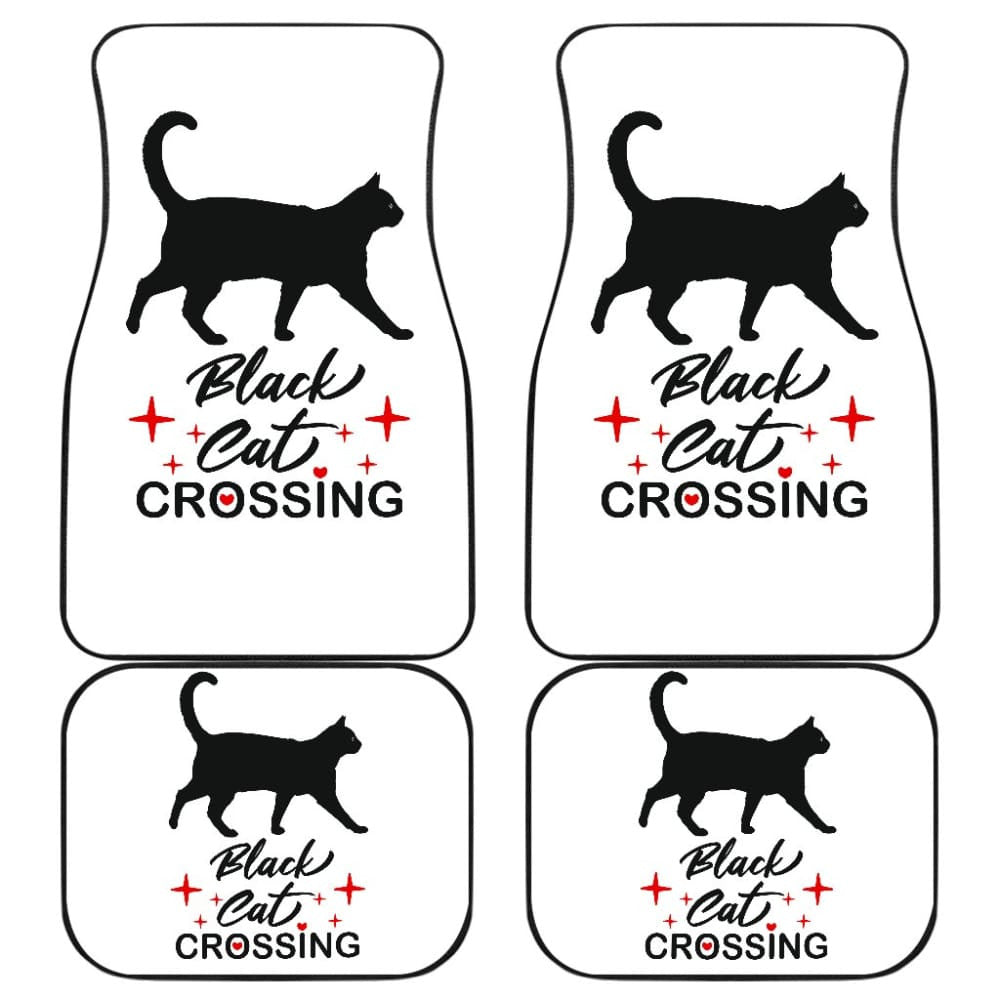 Black Cat Crossing Car Floor Mats
