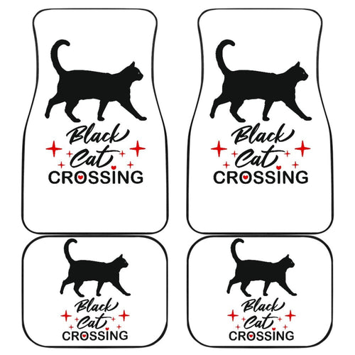 Black Cat Crossing Car Floor Mats