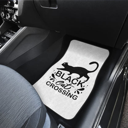 Black Cat Crossing Halloween Gift Car Floor Mats