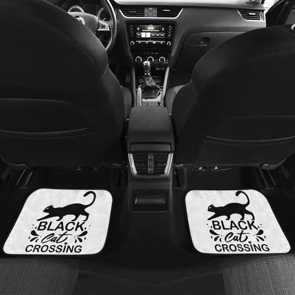 Black Cat Crossing Halloween Gift Car Floor Mats