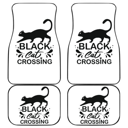 Black Cat Crossing Halloween Gift Car Floor Mats
