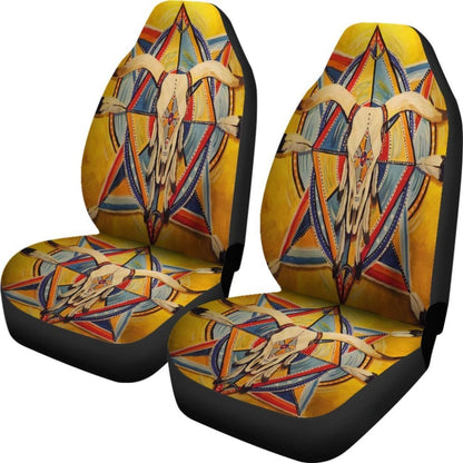 Bison Yellow Native American Car Seat Covers