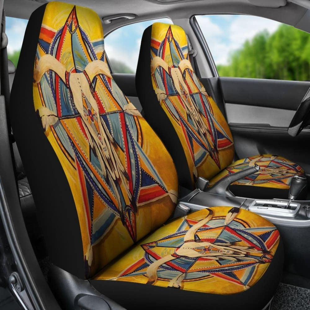 Bison Yellow Native American Car Seat Covers