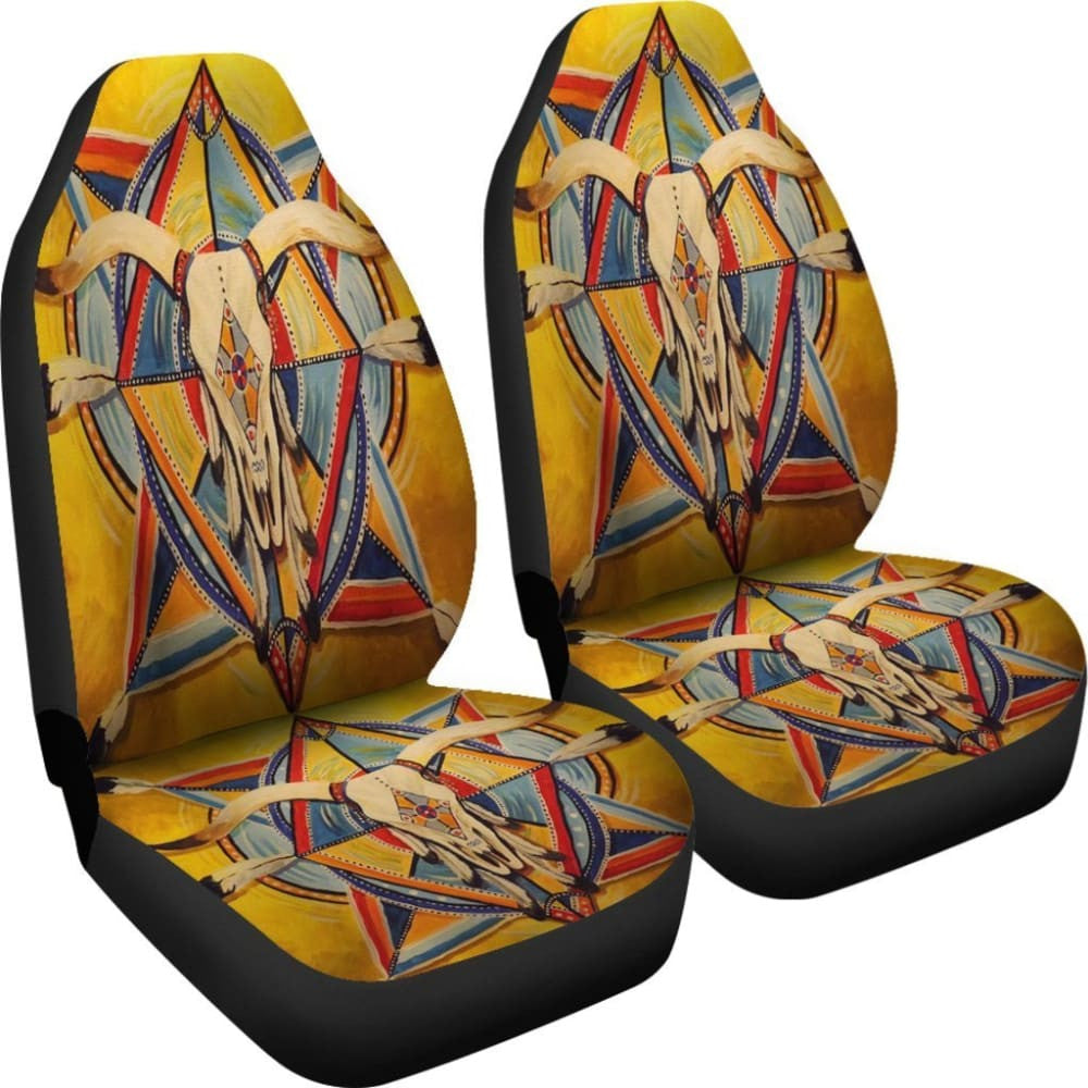 Bison Yellow Native American Car Seat Covers