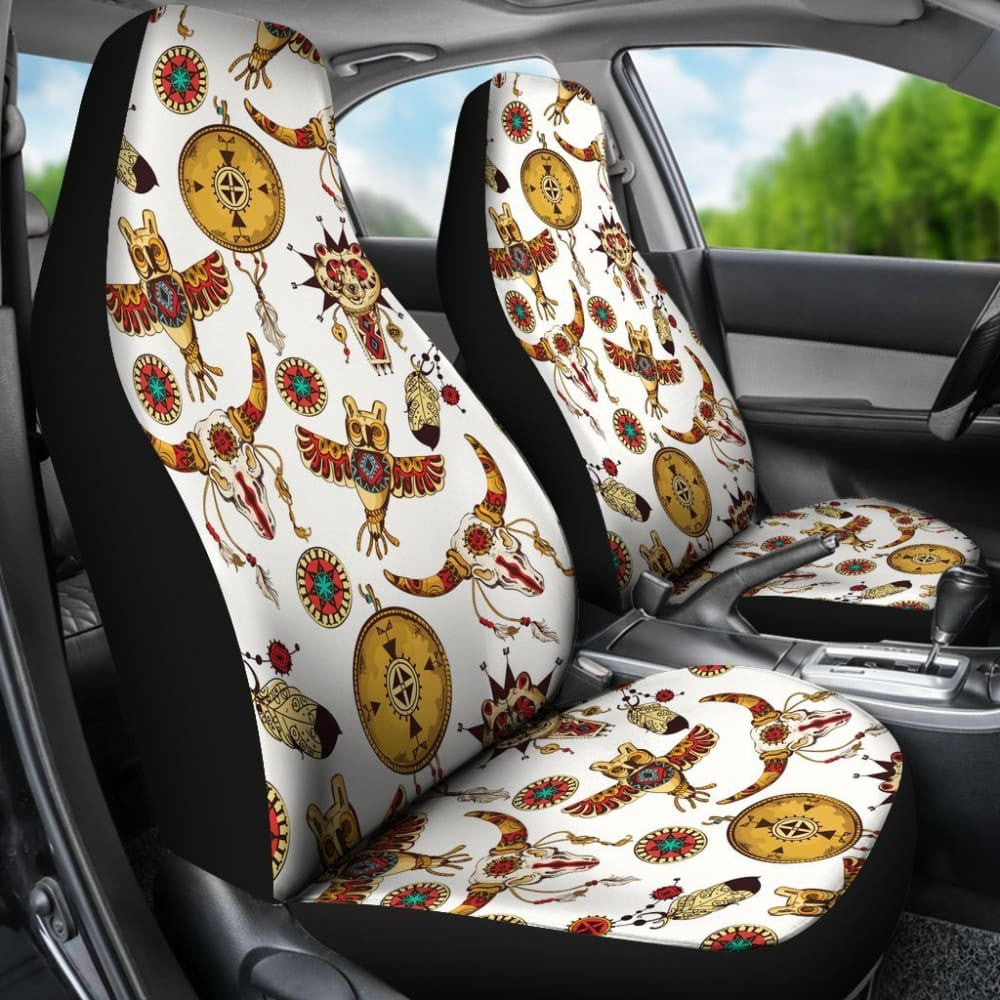 Bison Owl Feather Native American Car Seat Covers