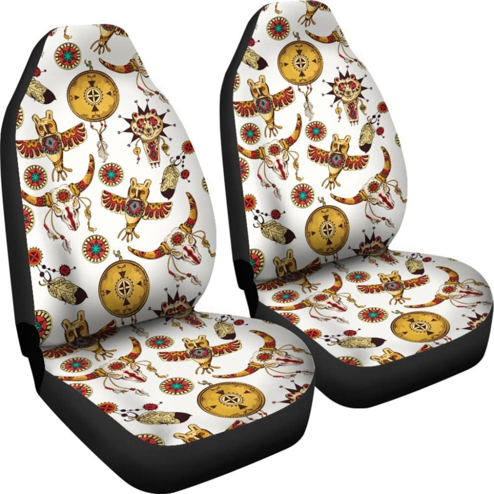 Bison Owl Feather Native American Car Seat Covers