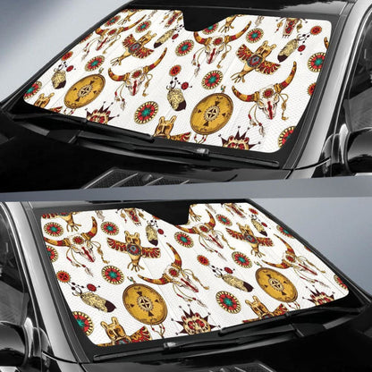 Bison Owl Feather Native American Auto Sun Shades