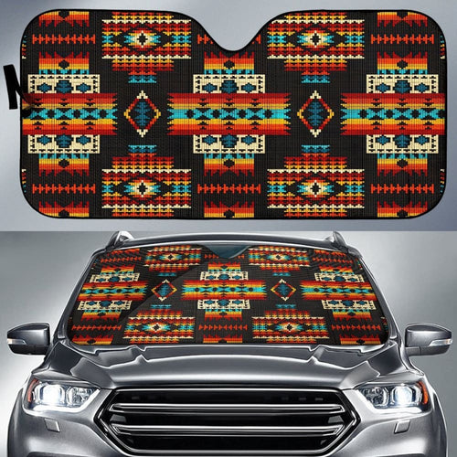 Black Pattern Native Auto Sun Shades