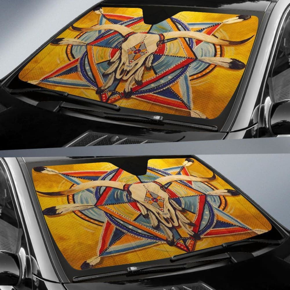 Bison Yellow Native American Auto Sun Shades