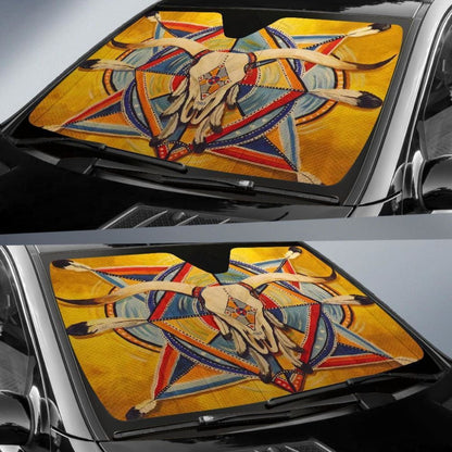 Bison Yellow Native American Auto Sun Shades