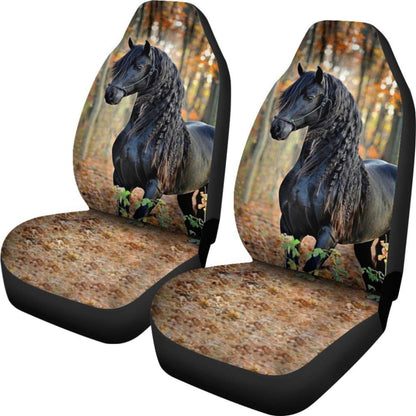 Beautiful Black Horse In The Forest Animal Car Seat Covers Amazing Gift Ideas