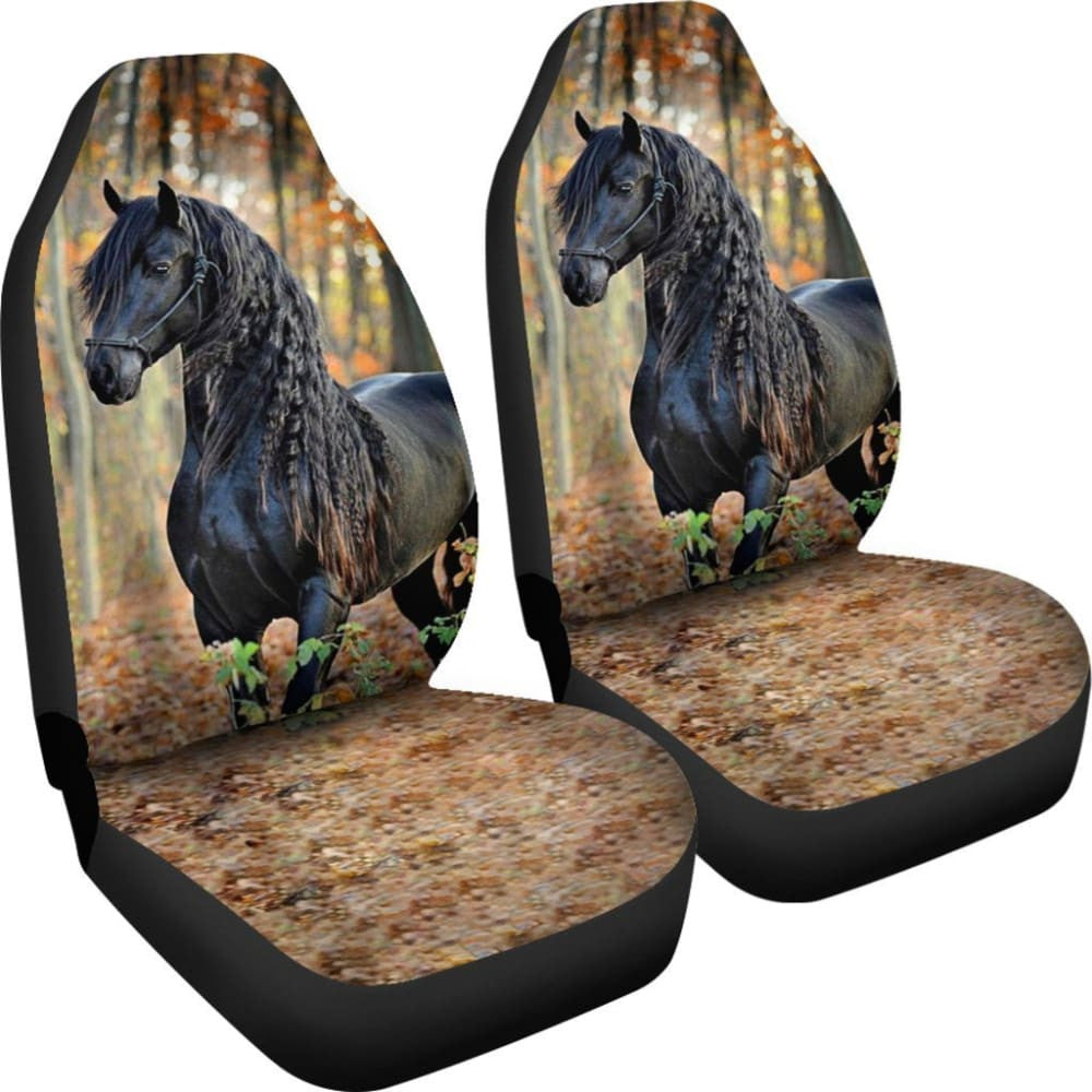 Beautiful Black Horse In The Forest Animal Car Seat Covers Amazing Gift Ideas