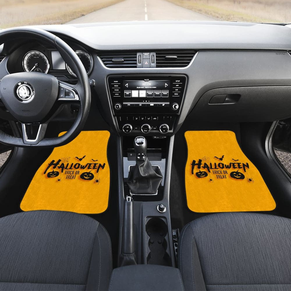 Black Orange Trick or Treat Halloween Car Floor Mats