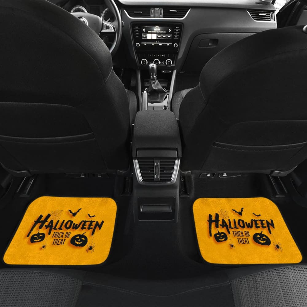 Black Orange Trick or Treat Halloween Car Floor Mats