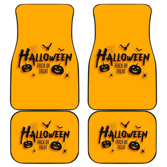Black Orange Trick or Treat Halloween Car Floor Mats
