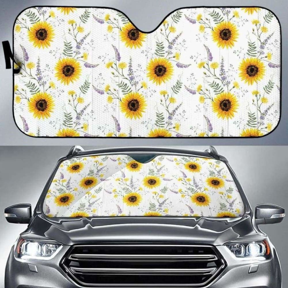 Beautiful Sunflowers Pattern Car Auto Sun Shades