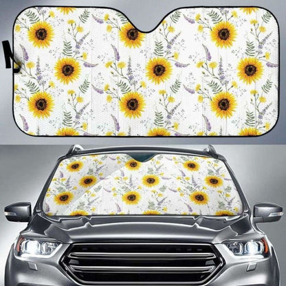 Beautiful Sunflowers Pattern Car Auto Sun Shades
