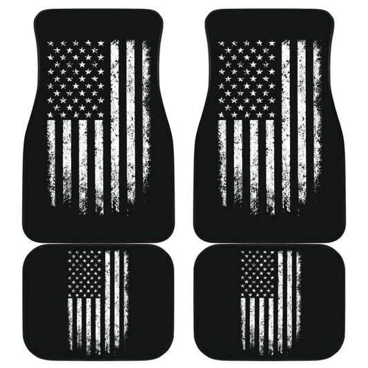 Black Grunge American Flag Patriotic Car Floor Mats