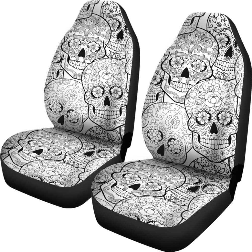 Black & White Sugar Skull Seat Covers