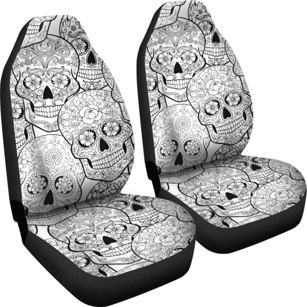 Black & White Sugar Skull Seat Covers