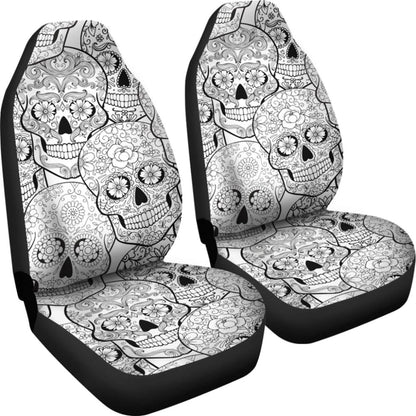 Black & White Sugar Skull Seat Covers