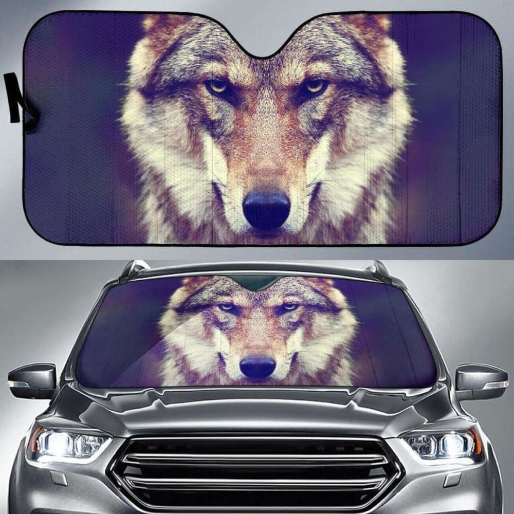 Beautiful Gray Wolf Auto Sun Shade