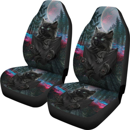 Black Kittie Cat Car Seat Covers