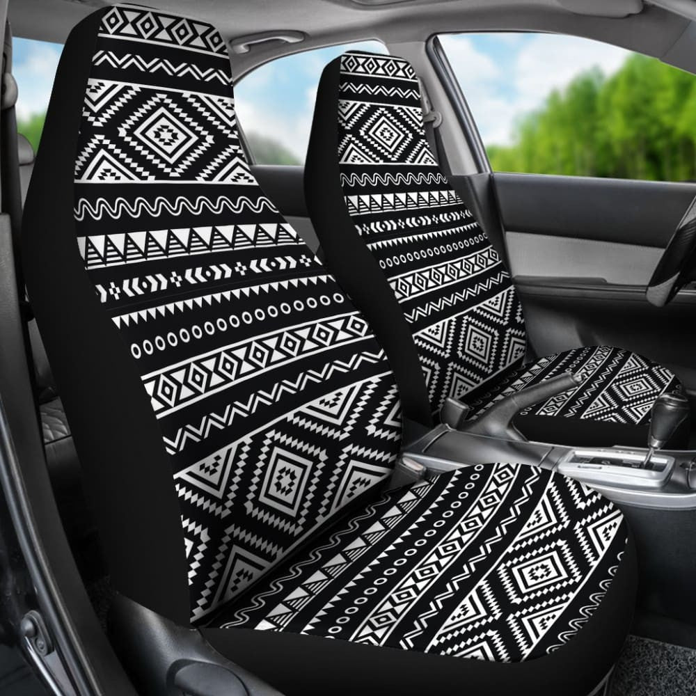 Black And White Car Seat Covers Aztec Design