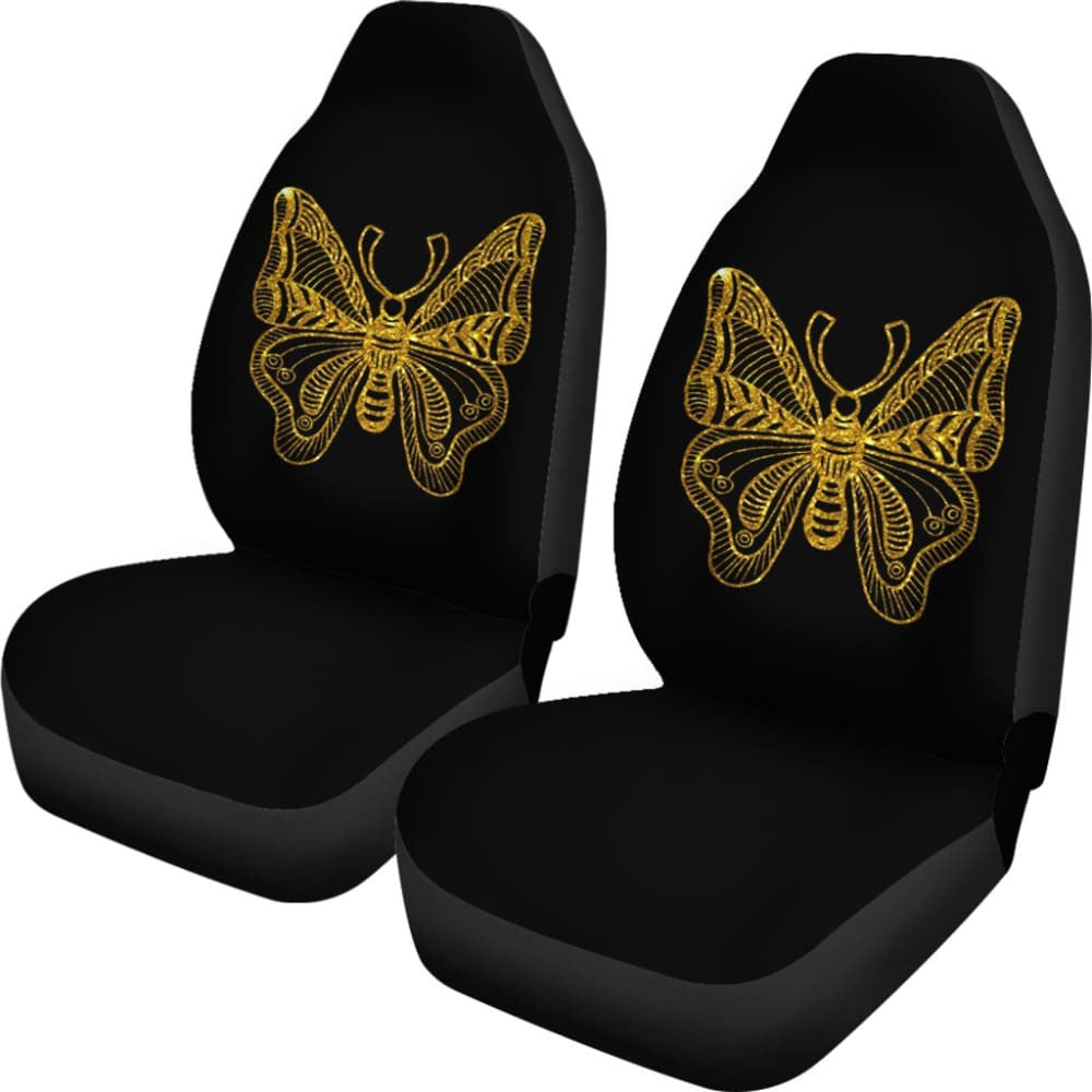 Beautiful Butterfly Gold Custom Car Seat Covers