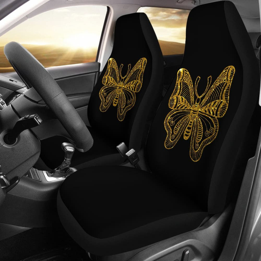 Beautiful Butterfly Gold Custom Car Seat Covers