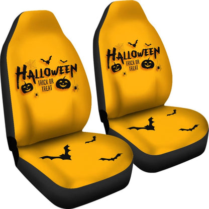 Black Orange Trick or Treat Halloween Car Seat Covers