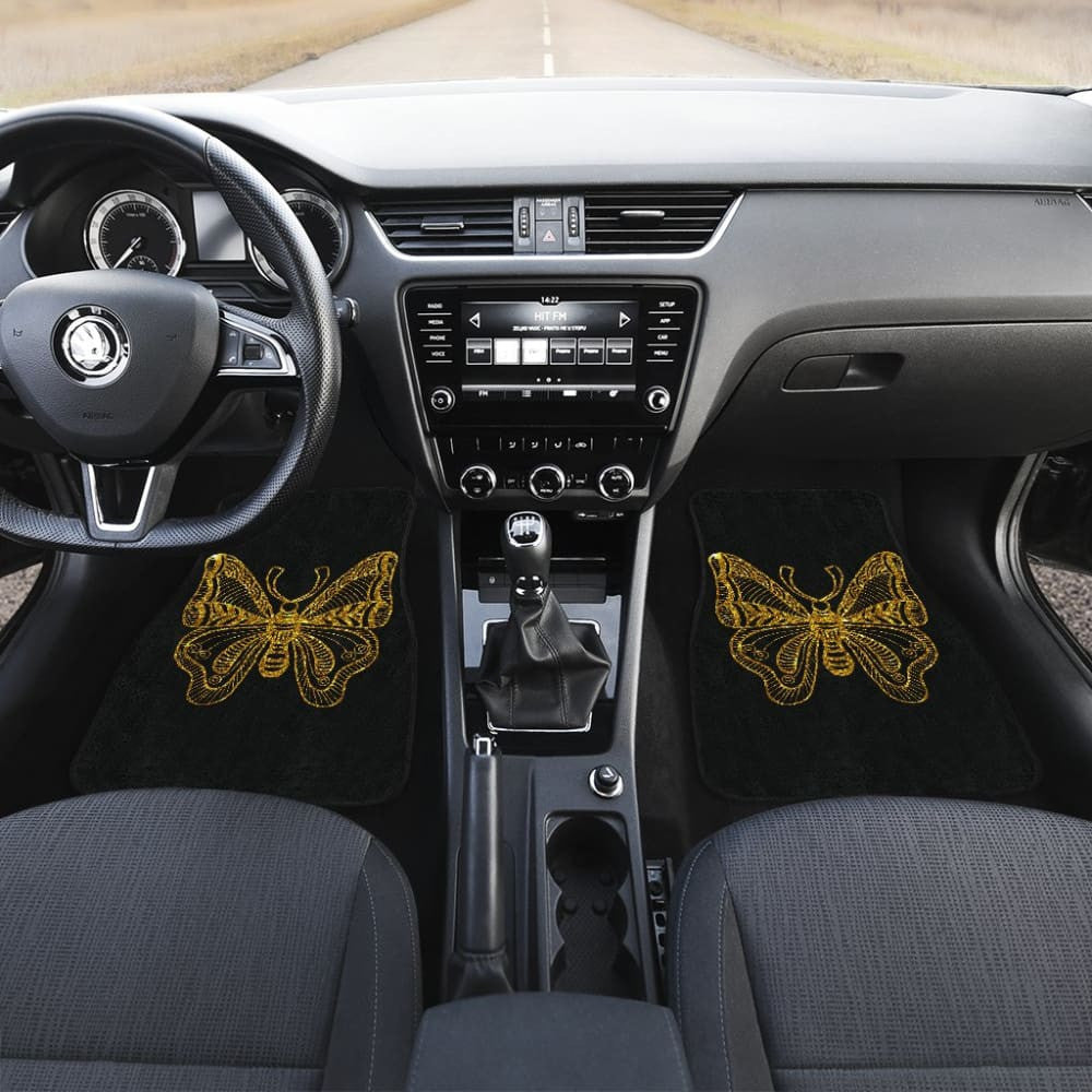 Beautiful Butterfly Gold Custom Car Floor Mats