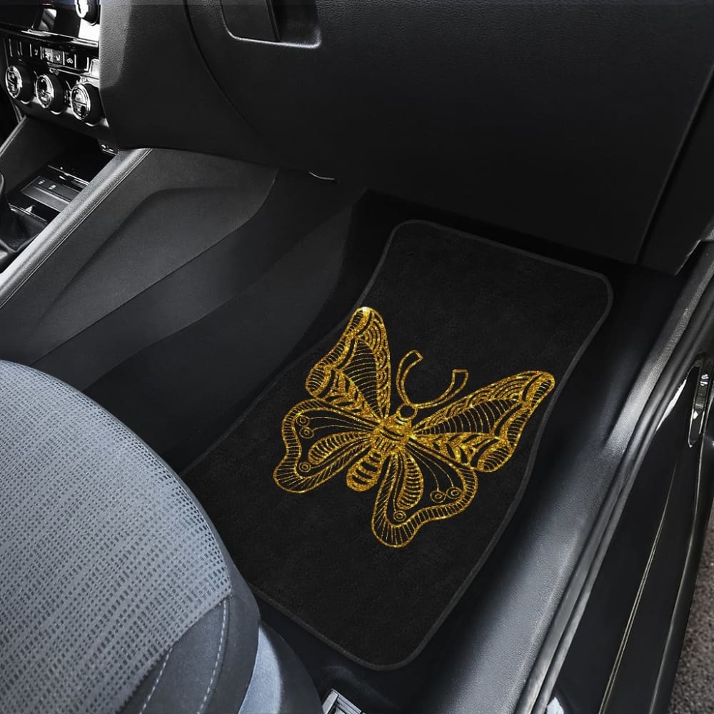 Beautiful Butterfly Gold Custom Car Floor Mats