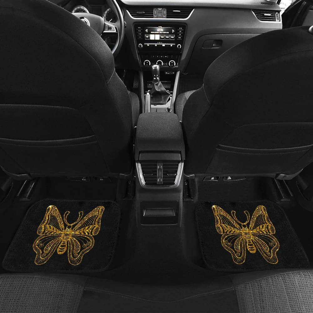 Beautiful Butterfly Gold Custom Car Floor Mats