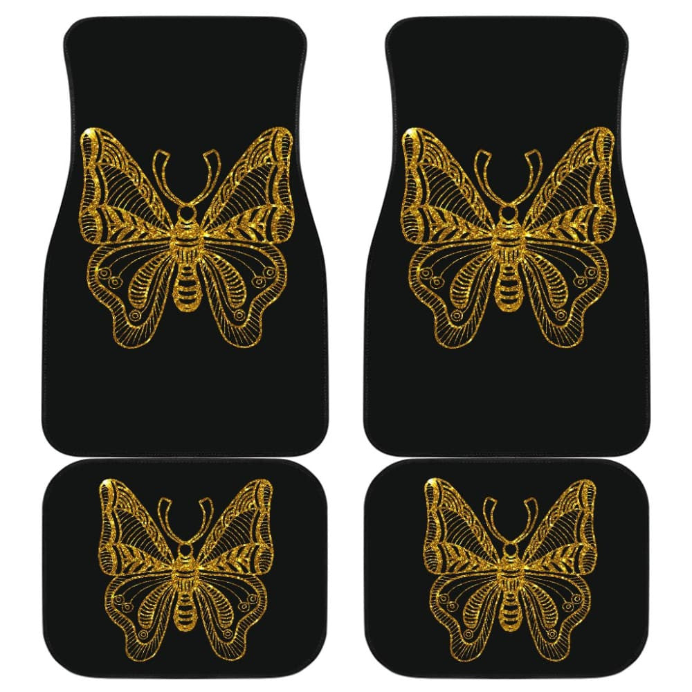 Beautiful Butterfly Gold Custom Car Floor Mats