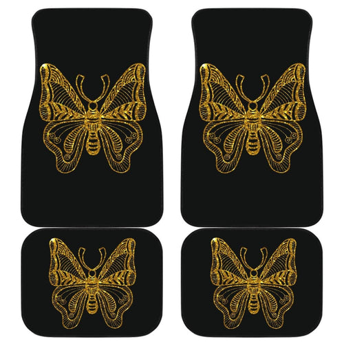 Beautiful Butterfly Gold Custom Car Floor Mats