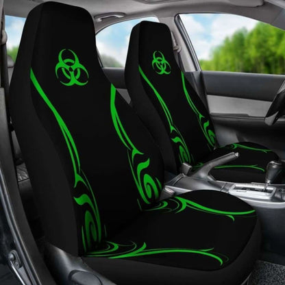 Black & Neon Green Biohazard Car Seat Covers