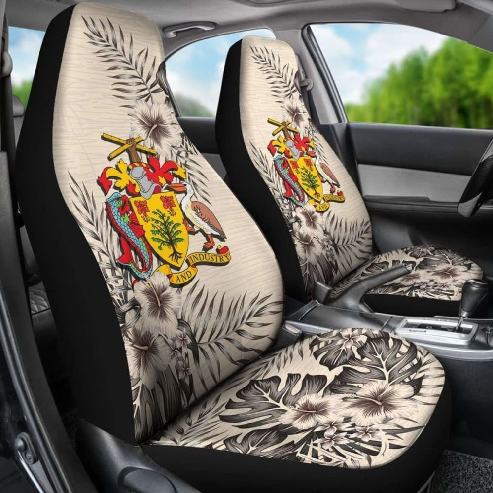 Barbados Car Seat Covers The Beige Hibiscus (Set Of Two)