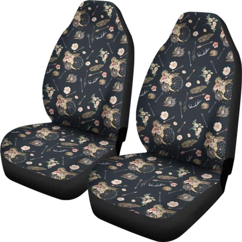 Black With Boho Dreamcatcher Pattern Car Seat Covers