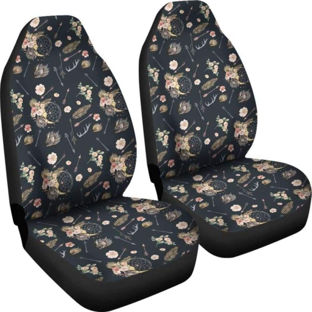 Black With Boho Dreamcatcher Pattern Car Seat Covers