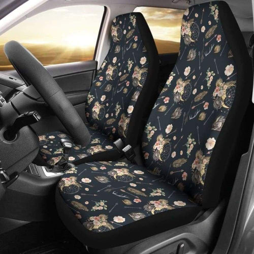 Black With Boho Dreamcatcher Pattern Car Seat Covers