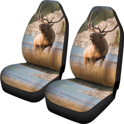 Beautiful Elk on River Car Seat Cover