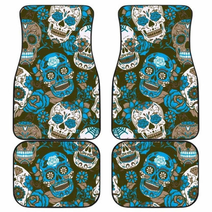 Gretta Skully Car Mats - Sugar Skull - Light Blue