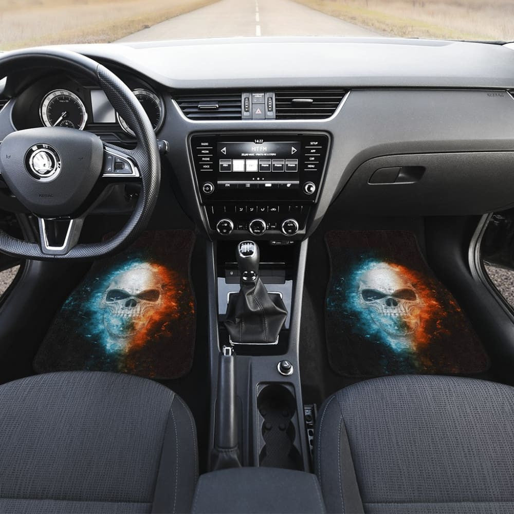 Fire and Ice Skull Car Floor Mats