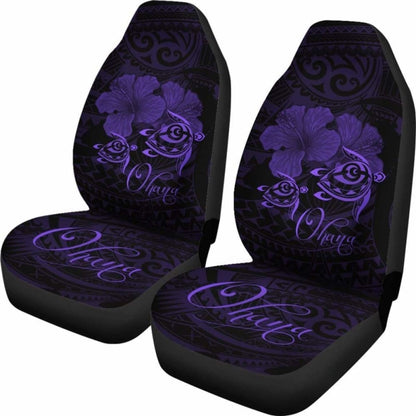 Hawaii Turtle Ohana Hibiscus Poly Car Seat Covers - Purple - New Awesome